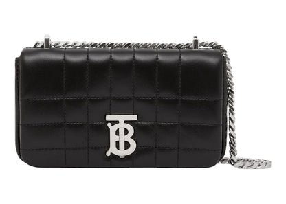 Burberry Quilted Leather Mini Lola Crossbody Bag Black/Silver-tone