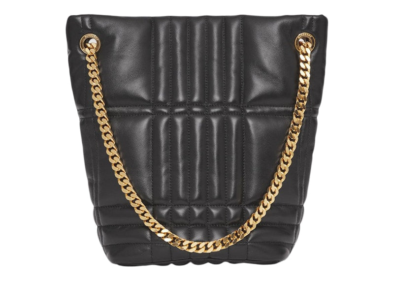 Burberry Quilted Leather Small Lola Bucket Bag Black/Gold-tone
