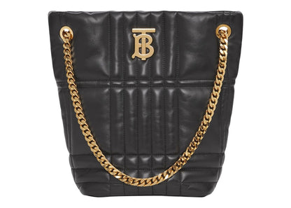 Burberry Quilted Leather Small Lola Bucket Bag Black/Gold-tone