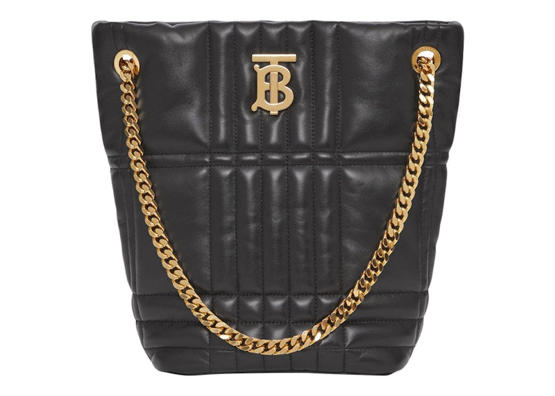 Burberry Quilted Leather Small Lola Bucket Bag Black/Gold-tone