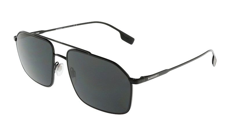 Burberry Rectangular Sunglasses Black (0BE3130 100187 Webb)