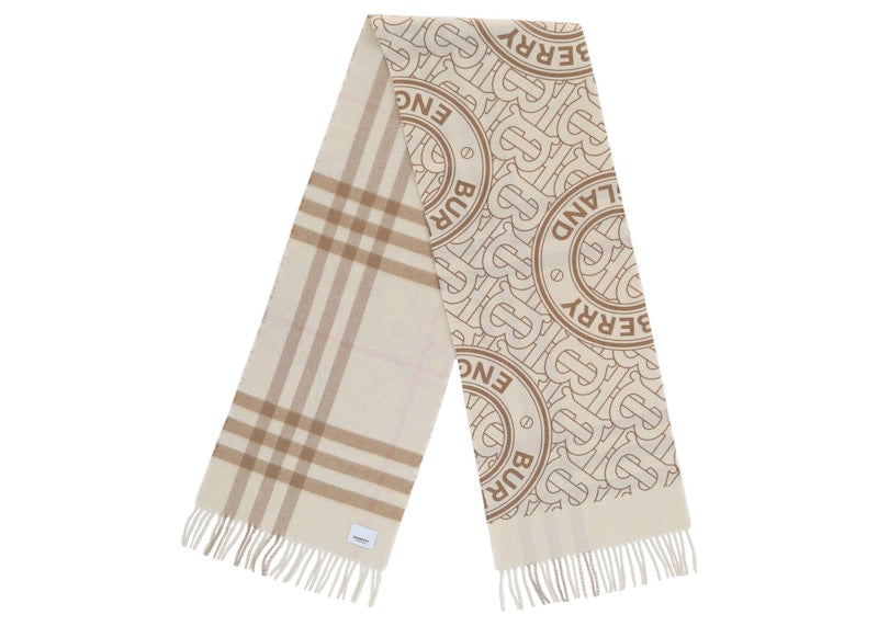 Burberry Reversible Cashmere Scarf White