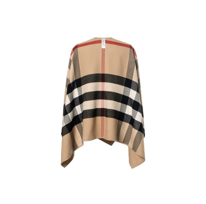 Burberry Reversible Check Merino Wool Poncho Camel/Archive Beige