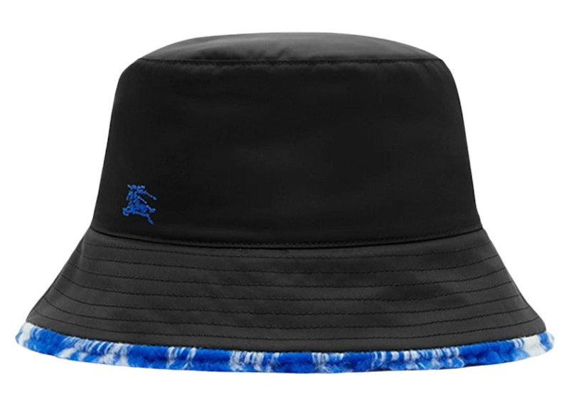 Burberry Reversible Fleece Check Bucket Hat Black/Knight