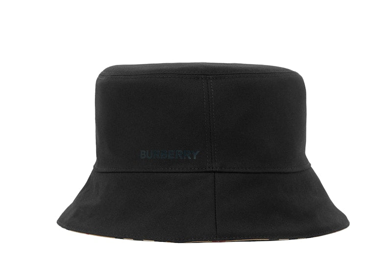 Burberry Reversible Icon Stripe Cotton Bucket Hat Archive Beige