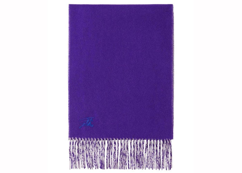 Burberry Reversible Iconic logo Cashmere Scarf Purple