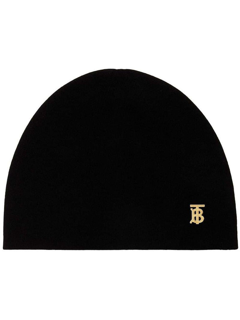 Burberry Reversible TB Monogram Beanie Black