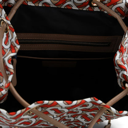 Burberry Rucksack Monogram Print Nylon Medium Vermillion