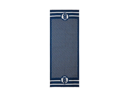 Burberry SS Double Printed Silk Scarf Cerulean Blue