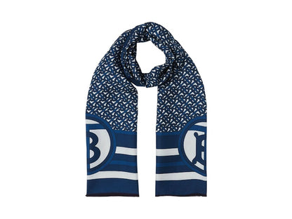 Burberry SS Double Printed Silk Scarf Cerulean Blue