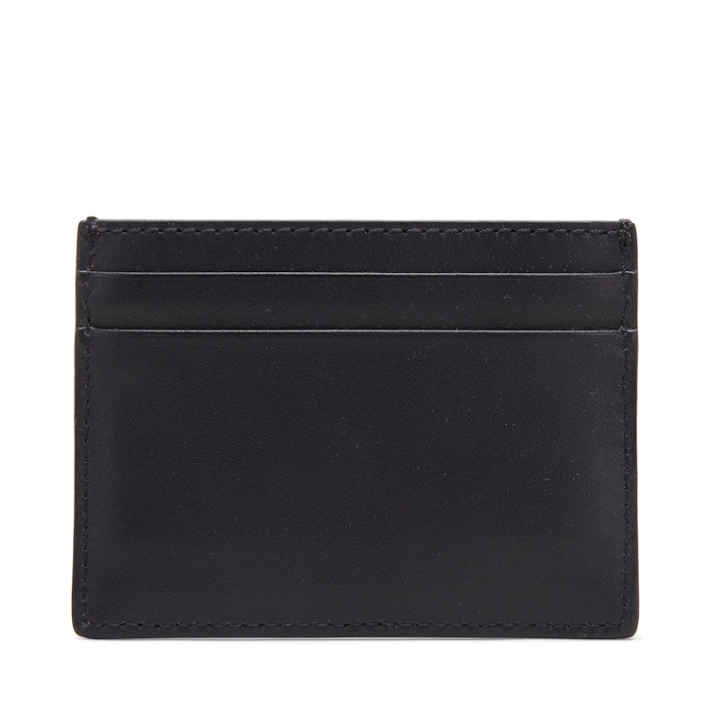 Burberry Logo Print Leather Card Case 4 Slot Black