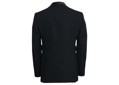 Burberry Satin Lapel Wool Tailored Jacket Black