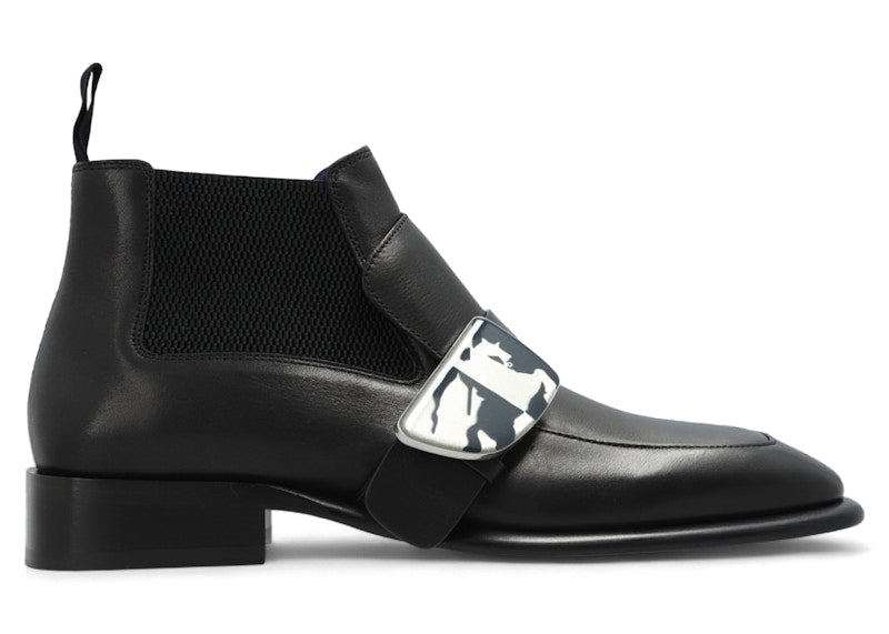 Burberry Shield Leather Chelsea Boots Black