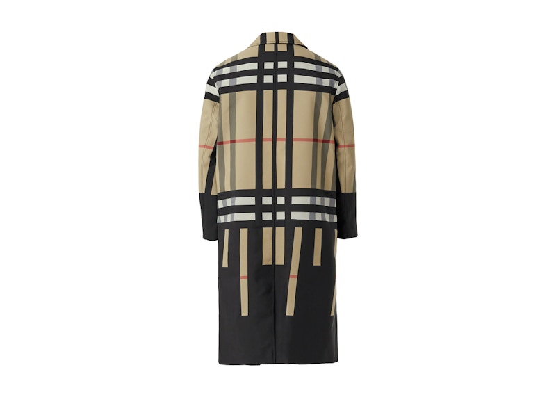 Burberry Sliced Check Nylon Car Coat Archive Beige