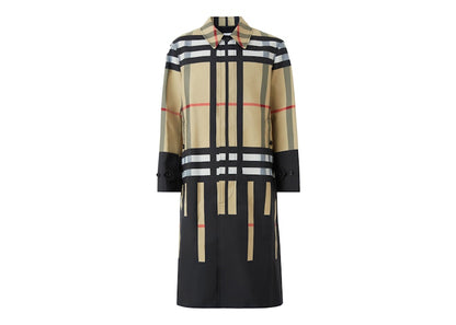 Burberry Sliced Check Nylon Car Coat Archive Beige