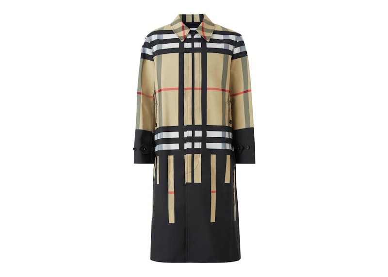 Burberry Sliced Check Nylon Car Coat Archive Beige