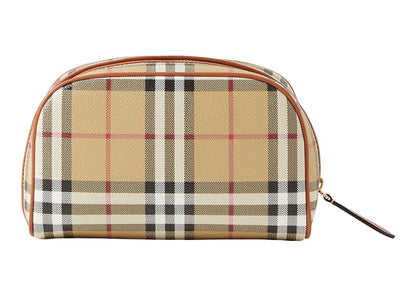 Burberry Small Check Travel Pouch Archive Beige