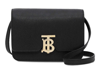 Burberry Small Grainy Leather TB Bag Black