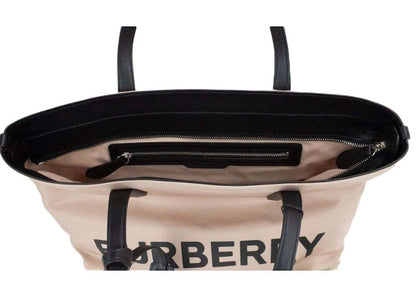 Burberry Small Logo Branded Econyl Nylon Tote Rose Beige