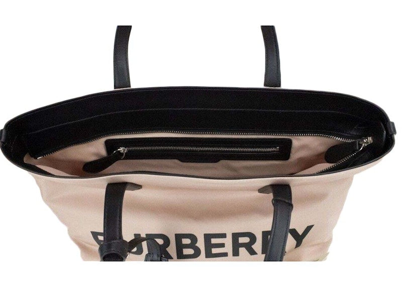 Burberry Small Logo Branded Econyl Nylon Tote Rose Beige