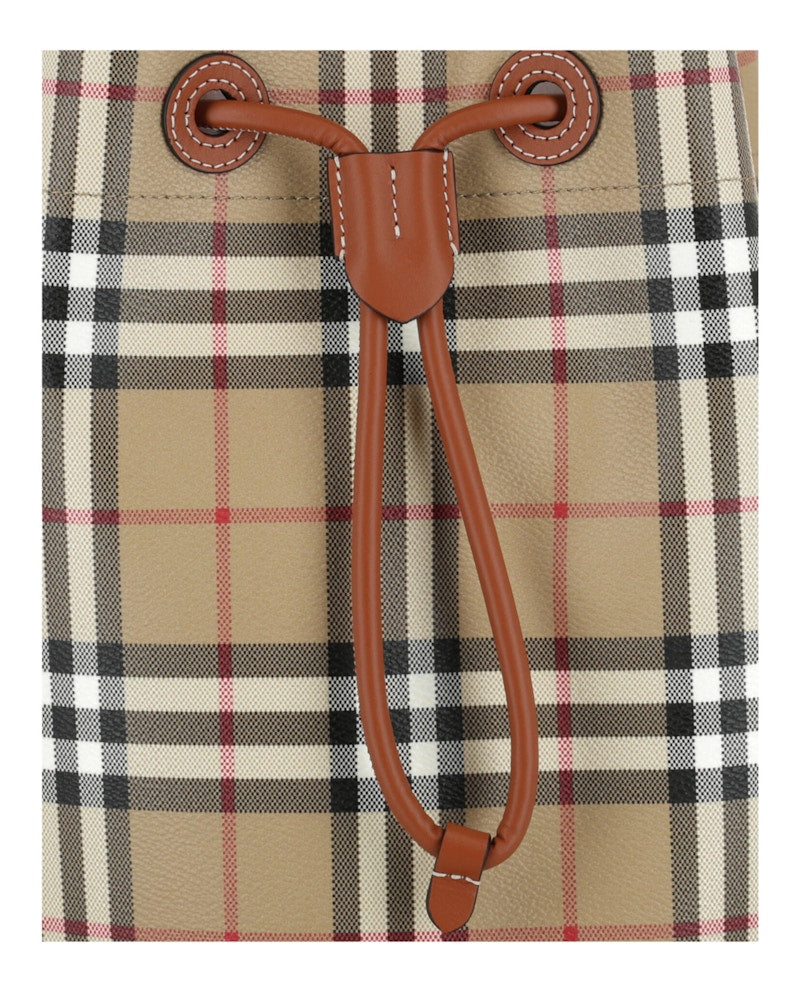 Burberry Small TB Bucket Bag Vintage Check Briar Brown