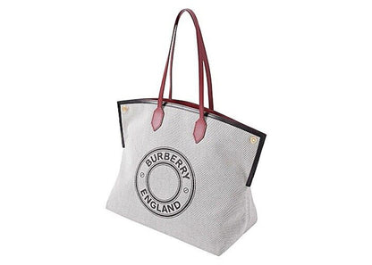 Burberry Society Tote Bag Large Black/Burgundy