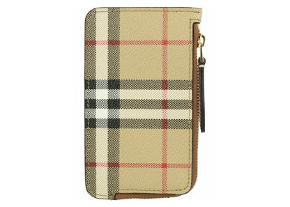 Burberry Sommerset Check Zip Card Holder Archive Beige