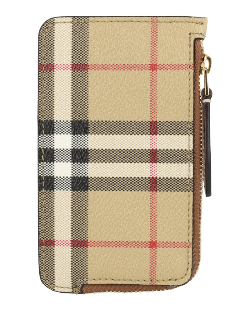 Burberry Sommerset Check Zip Card Holder Archive Beige