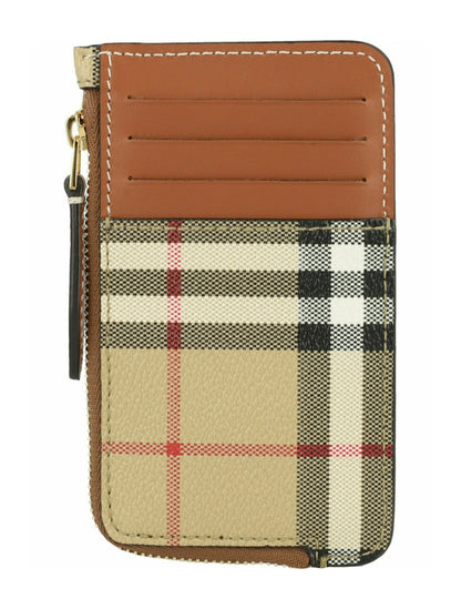 Burberry Sommerset Check Zip Card Holder Archive Beige