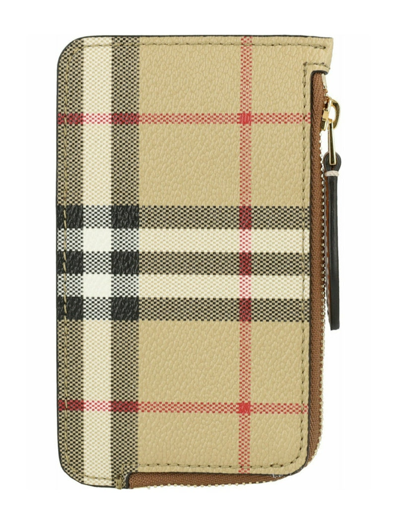 Burberry Sommerset Check Zip Card Holder Archive Beige