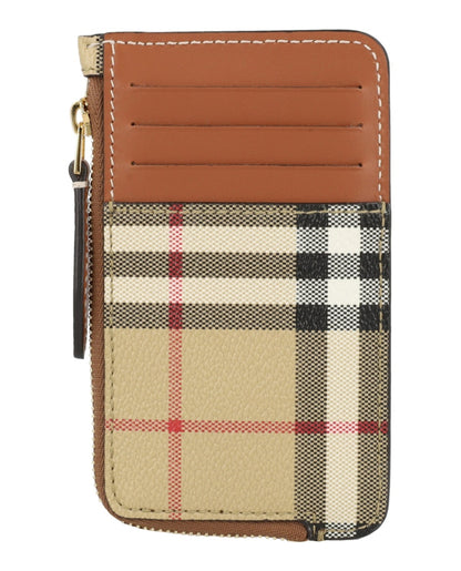 Burberry Sommerset Check Zip Card Holder Archive Beige