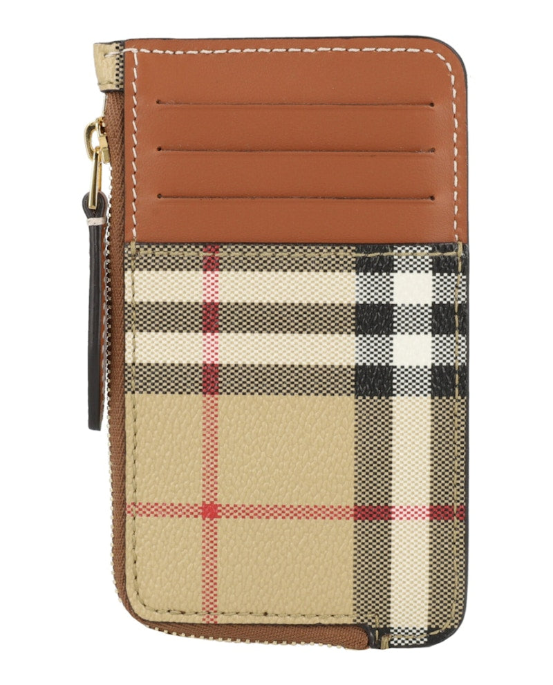 Burberry Sommerset Check Zip Card Holder Archive Beige