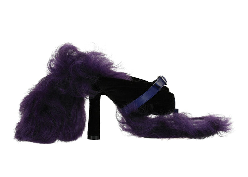 Burberry Step Post Heel Sandals Black Purple (Women's)