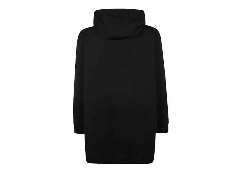 Burberry Stepped Hem Cotton Oversized Hoodie Black/Archive Beige