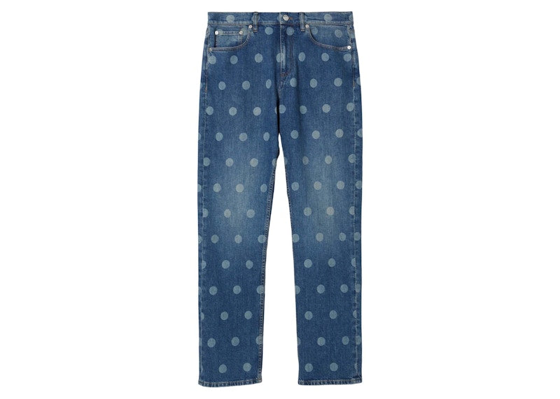 Burberry Straight Fit Polka Dot Jeans Stonewash Blue