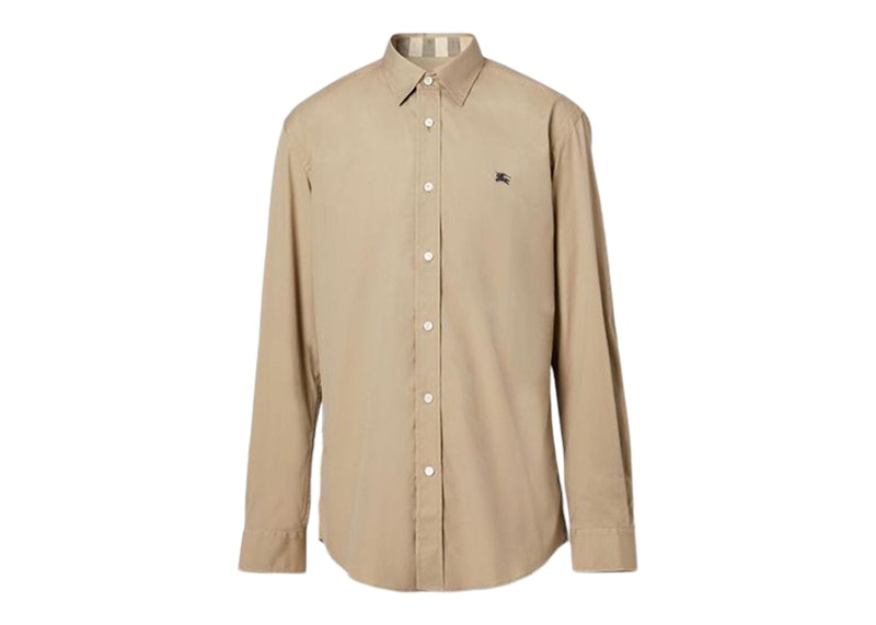 Burberry Stretch Cotton Poplin EKD Shirt Beige