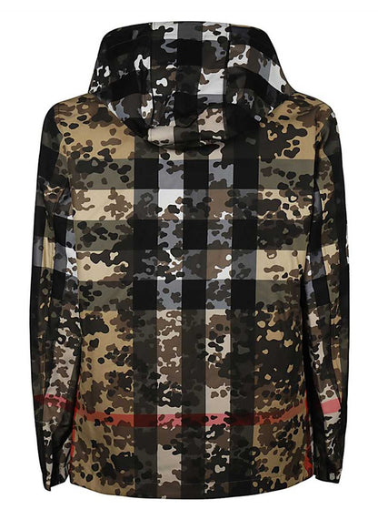 Burberry Stretton Camouflage Check lightweight Jacket Archive Beige Green