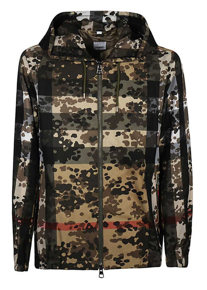 Burberry Stretton Camouflage Check lightweight Jacket Archive Beige Green