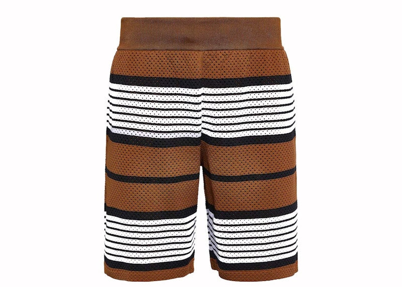 Burberry Striped Mesh Shorts Brown