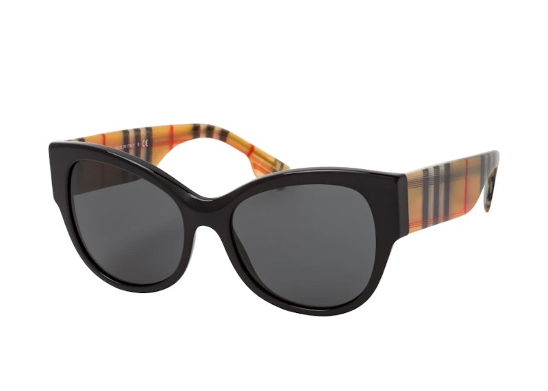 Burberry Sunglasses Butterfly Frame Black Beige Vintage Check (40806111)