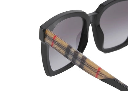 Burberry Sunglasses Maple Square Frame Black Beige Vintage Check (40816711)