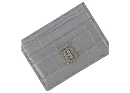 Burberry TB Croc-Embossed Card Holder Grey