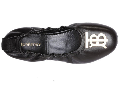 Burberry TB Logo Plaque Ballerina Flat Black (Women's)