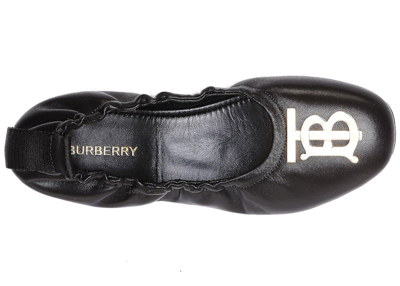 Burberry TB Logo Plaque Ballerina Flat Black (Women's)