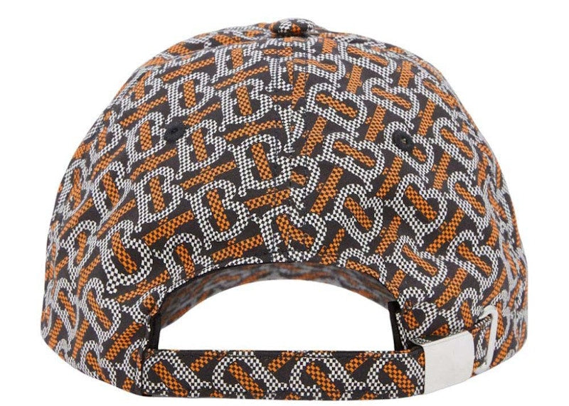 Burberry TB Monogram Baseball Cap Black/White/Orange