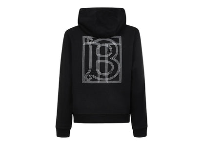 Burberry TB Monogram Logo-Embroidered Hoodie Black