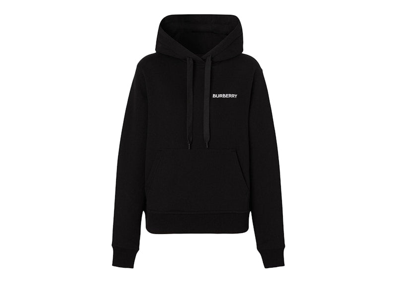 Burberry TB Monogram Logo-Embroidered Hoodie Black