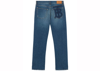 Burberry TB Straight Leg Jeans Blue