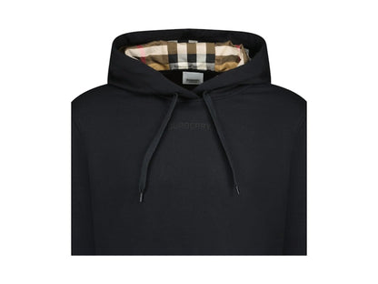 Burberry Talley Embroidery Logo Check Hooded Sweatshirt (Women's) Black