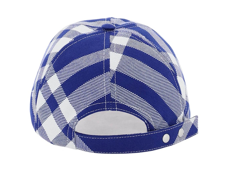 Burberry Tartan Pattern Baseball Cap Blue White